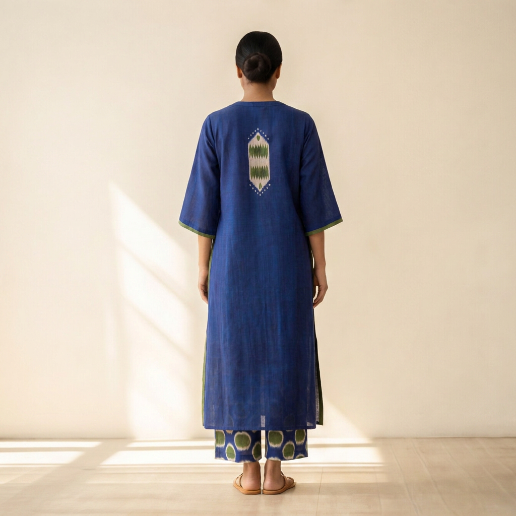 Women's Premium Royal Blue Cotton Printed Kurta Set