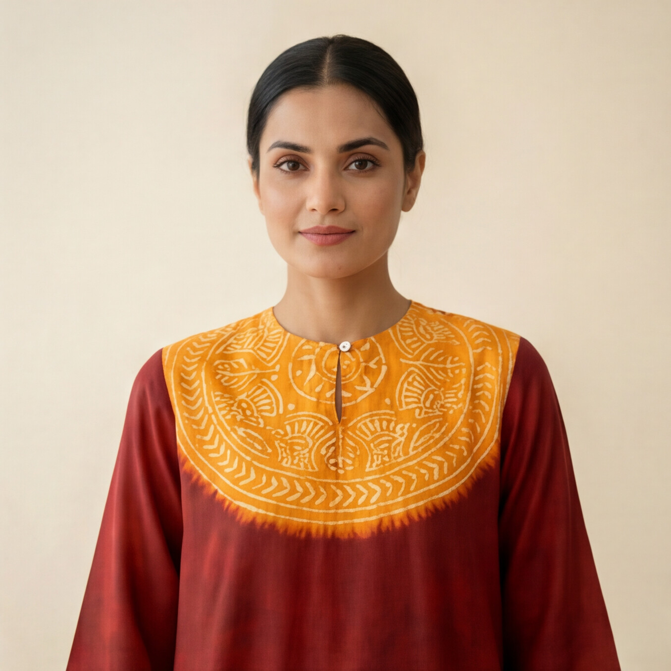 Women's Premium Maroon Cotton Embroidered Kurta Set