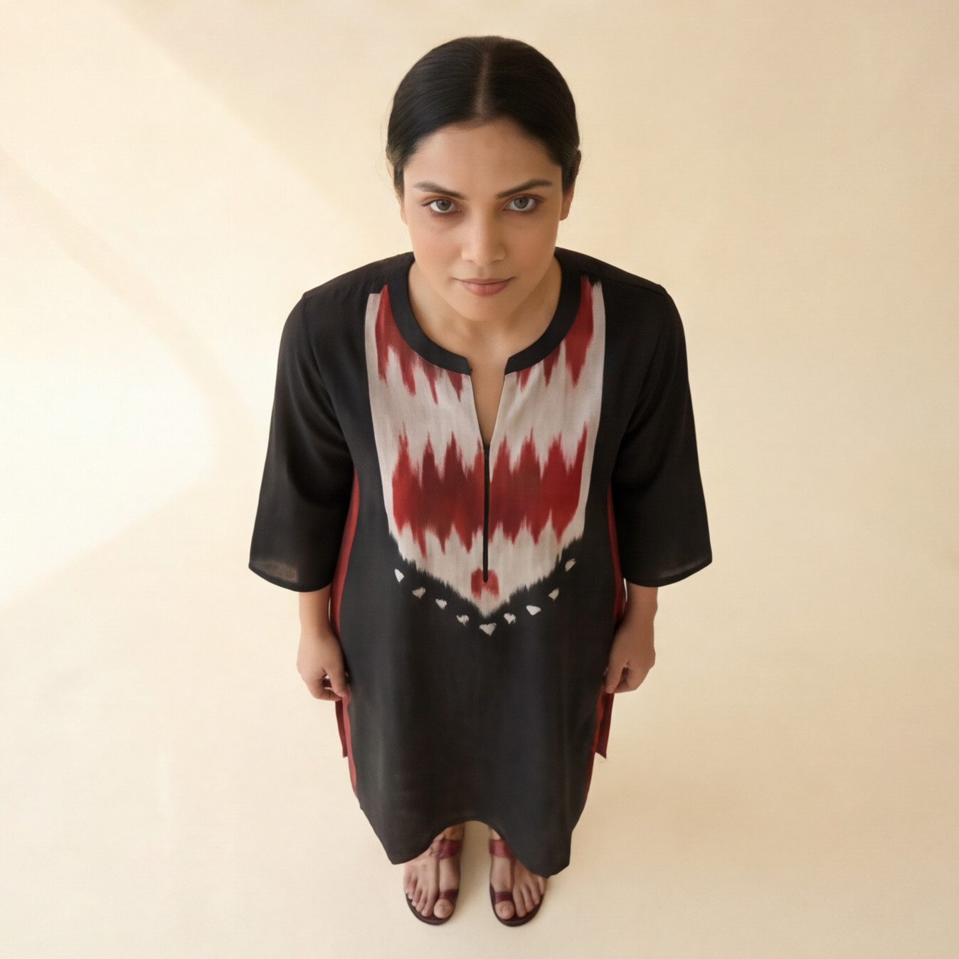 Women's Premium Black Cotton Printed Kurta Set